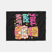 Y'all Are Nuts Nutcracker Merry Christmas Funny Xm Fleece Deken (Voorkant (Horizontaal))
