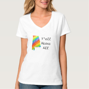 Y'all betekent al V-nek T-shirt