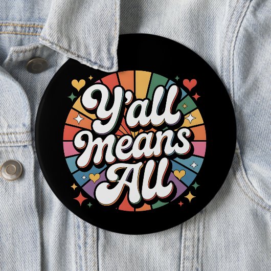 Y'all betekent retro ronde button 6,0 cm (In situ)