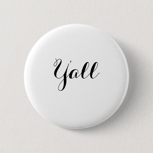 Y'all Typografie Ronde Button 5,7 Cm (Voorkant)