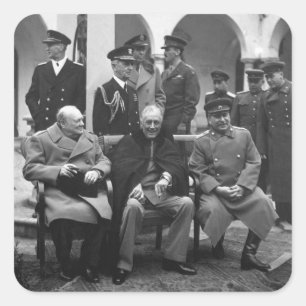 Yalta Conference Roosevelt Stalin Churchill 1945 Vierkante Sticker