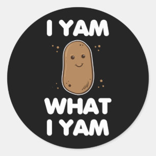 Yam Wat Yam Kleding Mannen Vrouwen Grappige Thanks Ronde Sticker