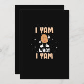 Yam What I Yam Funny Potato Pun Thanksgiving Feestdagenkaart (Voorkant / Achterkant)