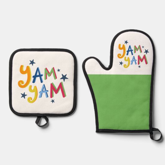 Yam Yam Black Country Schort Ovenwant & Pannenlap Set (Voorkant)