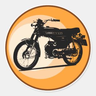 Yamaha FS1E 'FIZZY' Klassieke brommer Ronde Sticker