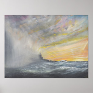 Yamato Emerges from Pacific Typhoon 1944 2010 Poster