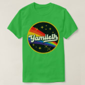 Yamileth Rainbow in ruimte  stijl T-shirt (Design voorkant)