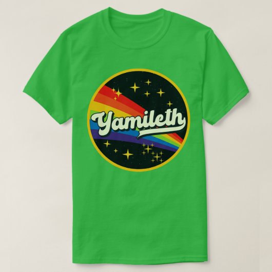 Yamileth Rainbow in ruimte  stijl T-shirt (Design voorkant)