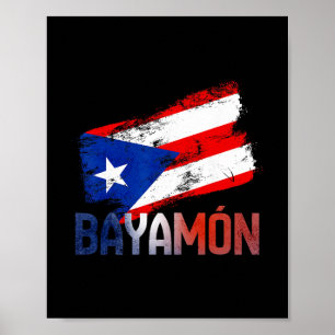 Yamón Stad Puerto Rico Vlag Vintage Roots Boricua Poster