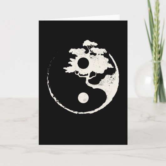 Yang Bonsai Tree Enso Cirkel Zen Kaart (Voorkant)