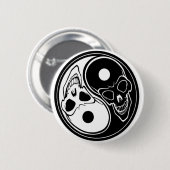 yang skull-vector ronde button 5,7 cm (Voorkant /achterkant)