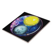 Yang-Yin/Sun-Moon Ceramic Tile Tegeltje (Zijkant)