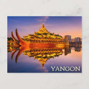 Yangon, Myanmar (Birmanie) Carte postale