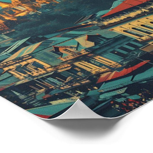 Yangon Myanmar kunst reisillustratie Poster (Hoek)