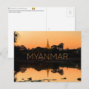 Yangon, Myanmar Reisansichtkaart Briefkaart