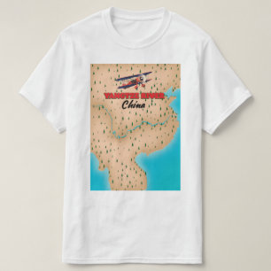 Yangtze, China kaart poster T-shirt