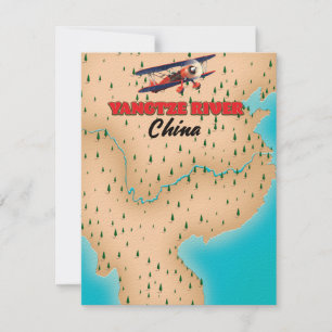 Yangtze rivier China kaart poster