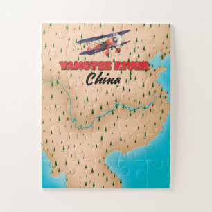 Yangtze rivier China kaart poster Legpuzzel