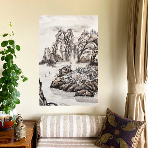 Yangze River met waterval Foto Afdruk