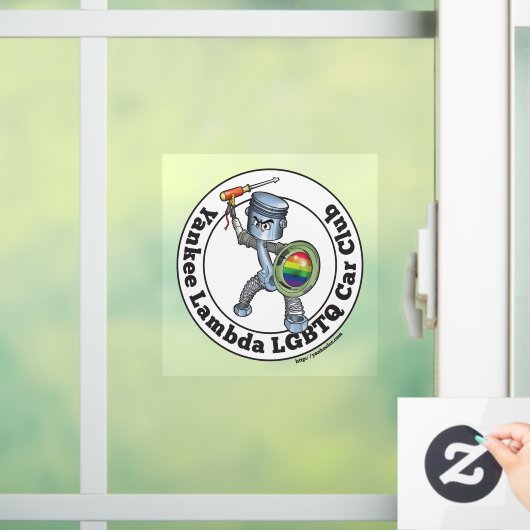 Yankee Lambda Car Club Piston Guy Window Cling Raamsticker (Huis)