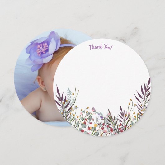 Yanna Ronde Foto Dank u kaart (Voorkant / Achterkant)