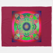 YANTRA - het grote wiel - groen roze Fleece Deken (Voorkant (Horizontaal))