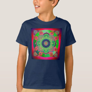 YANTRA - het grote wiel - groen roze T-shirt