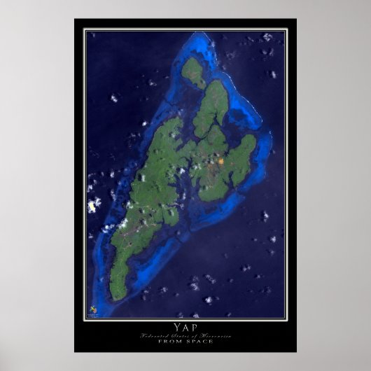Yap Micronesia from Space Satellite Art Poster (Voorkant)