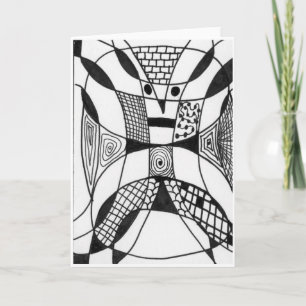 "Yappy Dog" Abstract Design Wenskaart Kaart