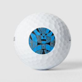 "Yappy Dog Blue" Abstract Wilson Golf Balls Golfballen