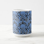 "Yappy Dog on Blue Tiled" Abstrait Design Mug (Centre)
