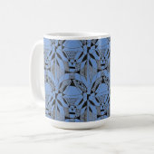 "Yappy Dog on Blue Tiled" Abstrait Design Mug (Devant gauche)