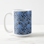 "Yappy Dog on Blue Tiled" Abstrait Design Mug (Gauche)