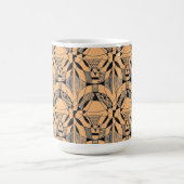 "Yappy Dog on Orange Tiled" Abstrait Design Mug (Centre)