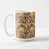 "Yappy Dog on Orange Tiled" Abstrait Design Mug (Gauche)