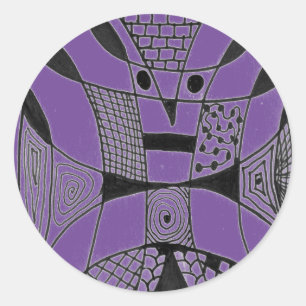 "Yappy Dog on Paars" Abstract Design Sticker