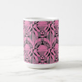 "Yappy Dog on Pink Tiled" Abstrait Design Mug (Centre)