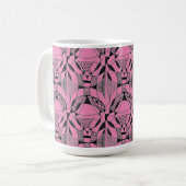 "Yappy Dog on Pink Tiled" Abstrait Design Mug (Devant gauche)