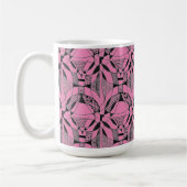 "Yappy Dog on Pink Tiled" Abstrait Design Mug (Gauche)