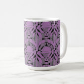 "Yappy Dog on Purple Tiled" Résumé Conception Mug (Devant droit)