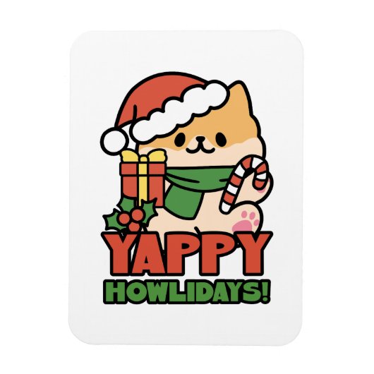 Yappy Howholidays - Schattigee Cartoon voor kersth Magneet (Verticaal)
