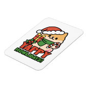 Yappy Howholidays - Schattigee Cartoon voor kersth Magneet (Linkerzijde)