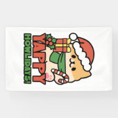 Yappy Howholidays - Schattigee Cartoon voor kersth Spandoek (Horizontaal)