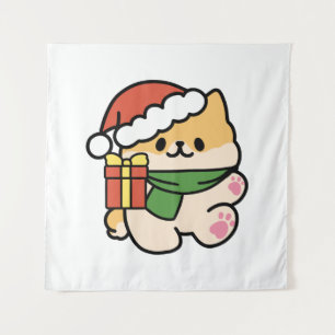 Yappy Howholidays - Schattigee Cartoon voor kersth Wandkleed