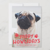 Yappy Howlidays Cute Funny Chien Carte photo de va (Devant)