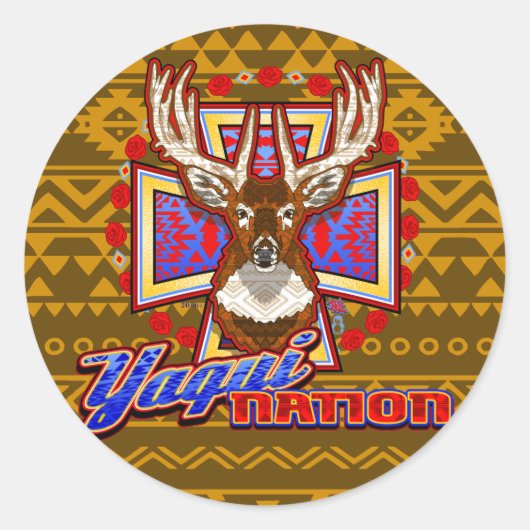 yaqui nation deer design yoeme autocollant (Devant)