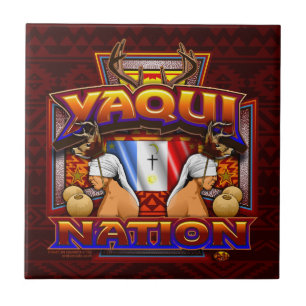 Yaqui Nation Flag Deer Dancer tegelontwerp Tegeltje