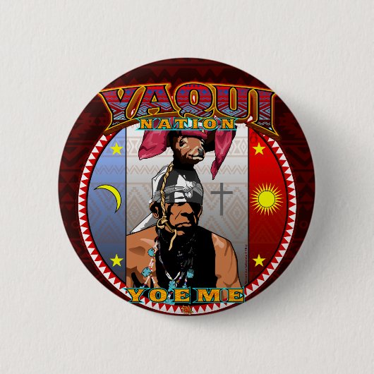 Yaqui Yoeme Deer Dancer-ontwerp Ronde Button 5,7 Cm (Voorkant)