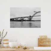 Yaquina Bay Bridge in zwart-wit Poster (Keuken)