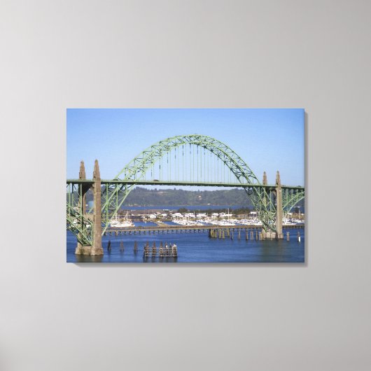 Yaquina Bay Bridge over de Yaquina Bay Canvas Afdruk (Voorkant)